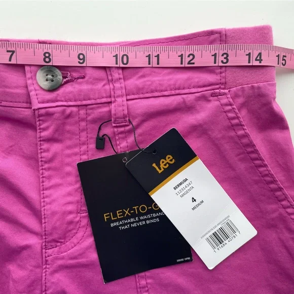 NWT 🦋 LEE Bright Pink Bermuda Shorts | Size: 4 (Medium) - Picture 14 of 16